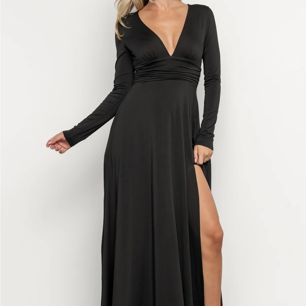 Arianna Black Long Sleeve Maxi Dress